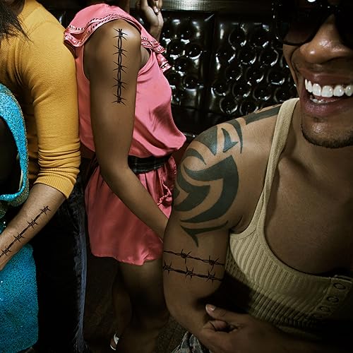 9-Sheet Large Barbed Wire Tattoos, Variety of Barbed Wire Temporary Tattoos for Men Women - Waterproof Fake Tattoos for Concerts & Halloween