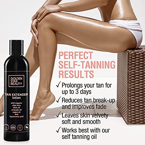 Self Tanner Lotion with Tanning Mitt & Tan Extender Daily Moisturiser for Beautiful and Long-lasting Sunless Tan