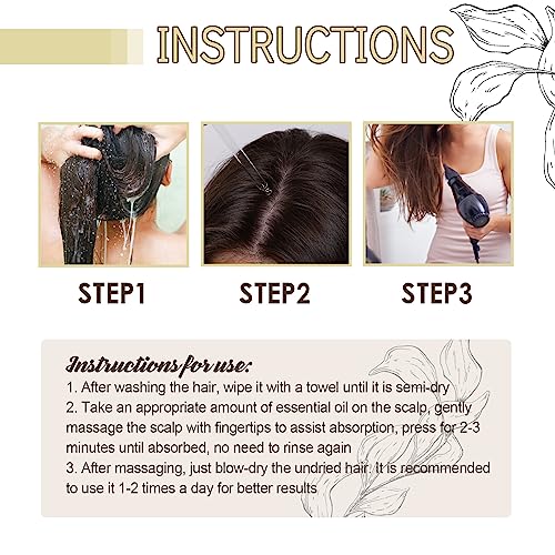 HuaQing Natural Rosemary Hair Growth Oil - 180 ML for Damaged Hair
