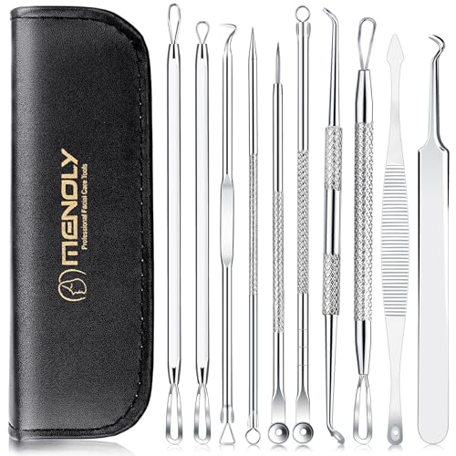 MENOLY 10-Piece Pimple Popper Tool Kit for Blackheads & Acne