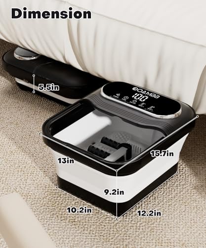 Collapsible Foot Spa with Heat & Bubble Jets - XL Touch Screen
