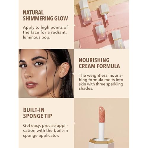 SHEGLAM Glow Bloom Liquid Waterproof Highlighter Long Lasting Cream Highlighter with Shimmer Dewy Finish - Vanilla Frost