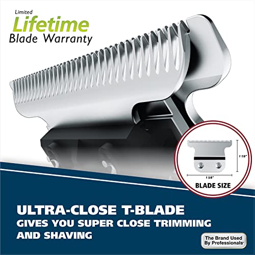 Wahl Aqua Blade¢ç Rechargeable Wet/Dry Lithium-Ion Deluxe Beard Trimmer for Men - Interchangeable Heads for Detailing, Hair, Mustache and Body Grooming - Model 9899-100