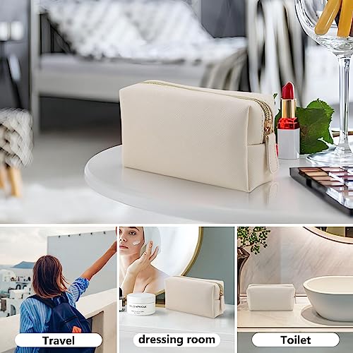 Waterproof Leather Makeup Bag with Zipper for Travel