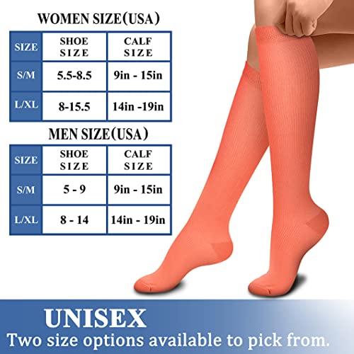 CHARMKING Compression Socks for Women & Men Circulation (3 Pairs) 15-20 mmHg is Best Athletic for Running, Flight Travel, Support, Cycling, Pregnant - Boost Performance, Durability (S/M, Multi 55)