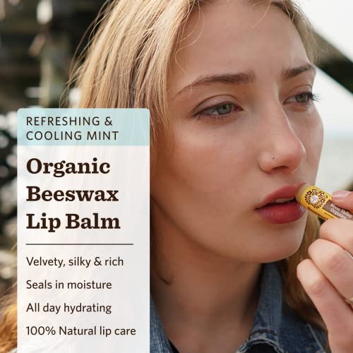 Moon Valley Organics Beeswax Lip Balm for Moisturizing Lips and Cuticles (COOL MINT VANILLA, 1-Pack)