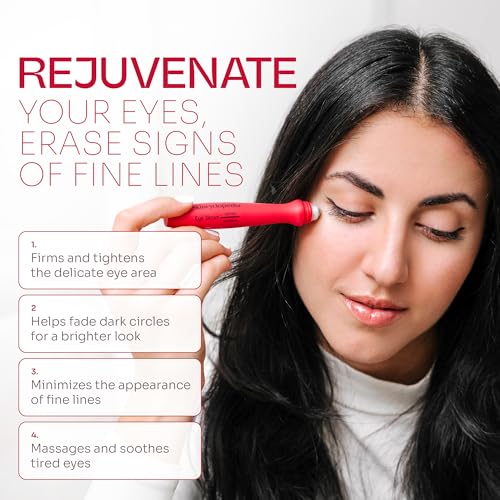 Under Eye Roll-On with Retinol & Squalane, Cooling Roller, Energizing Serum for Dark Circles, Puffiness Bags, Fine Lines & Wrinkles, Firms & Brightens Skin.