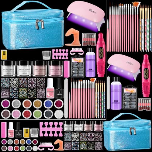 Acrylic Nail Kit for Beginners with UV Light & Practice Finger