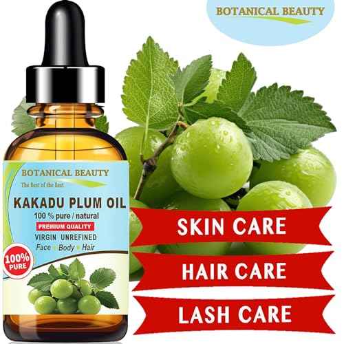 Botanical Beauty Australian KAKADU PLUM OIL 100% Pure Natural Virgin Unrefined Cold-pressed carrier oil 0.5 Fl oz 15 ml For Face, Skin, Body, Hair, Lip, Nails