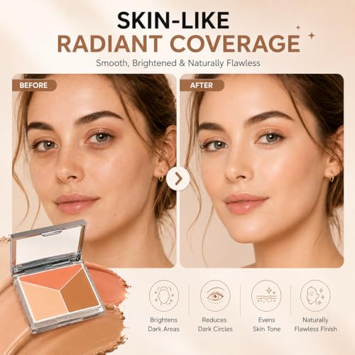 3-Color Concealer Palette with Caffeine & Almond Oil