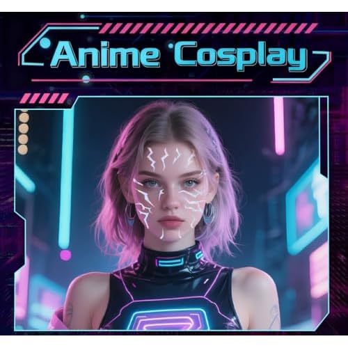 Rumi Tattoos ? 4 Holographic Designs, Inspired Anime Temporary Face Tattoos, Waterproof & Skin-Safe for Cosplay, Parties & Festivals (4 Packs)