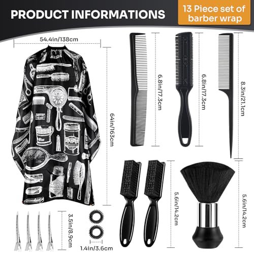 Barber Cape 63" x 55" with Neck Duster Brush Adjustable