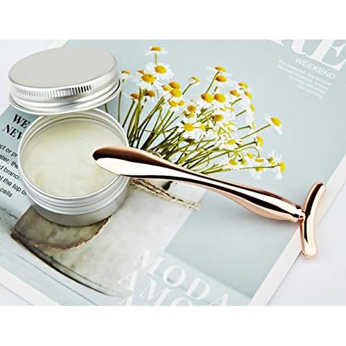 LISAPACK 2PCS Metal Eye Cream Applicator Wand Stick, Massager Tool for Facial Massage, Reduce Puffiness (Rose Gold)