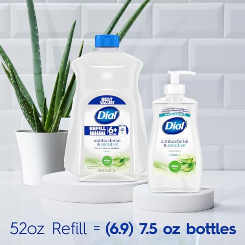 Dial Liquid Hand Soap Refill, Aloe, 52 Fluid Oz (Pack of 3)