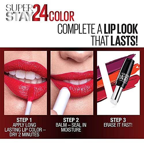 MAYBELLINE Super Stay 24 2-step Long Lasting Liquid Lipstick and Lip Balm, 910 Copper Glisten, 1 count