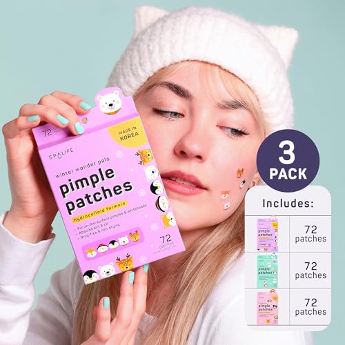 SpaLife Beauty Frosty Friends Pimple Patches for Face | Korean Hydrocolloid Zit Patches | Pimple Stickers Christmas Gifts for Women | Blemish Patch | Cute Acne Patch | Stocking Stuffers | 216 Count