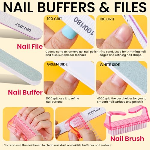 Fandamei Gel Nail Polish Remover Kit with Soak Off Clips & Cuticle Tools
