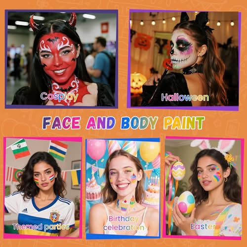 Water Based Face Paint - Professional High Pigment Black & White