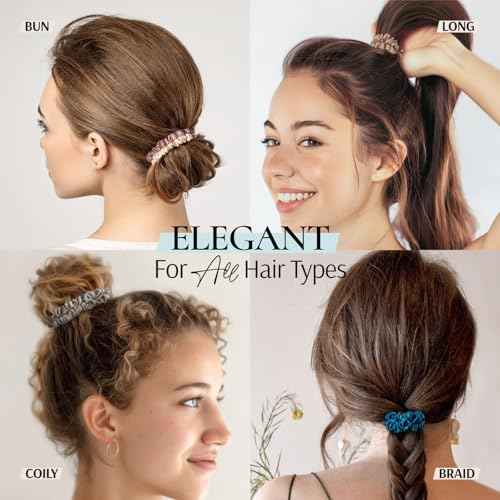 Zenssia Silk Scrunchies for Hair, 4PC Pure Mulberry Silk Hair Ties No Damage, Skinny Elastic Scrunchies for Fine & Thin Hair, Black