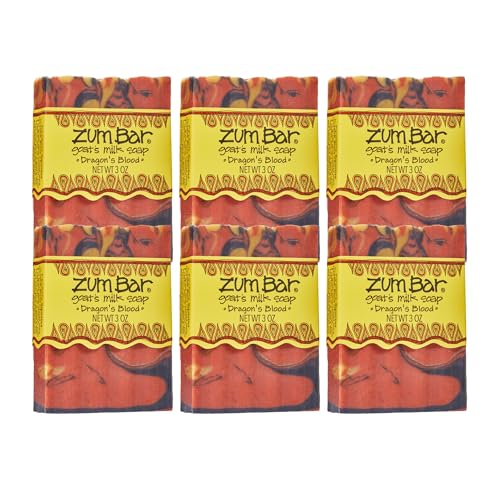 Zum Indigo Wild Goat's Milk Soap Bar - Bar Soap for Hands & Body Made with Essential Oils - 3 oz - Dragon's Blood (6 Pack)