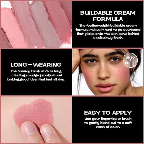 FOCALLURE Cream Blush Stick – Matte & Dewy Finish