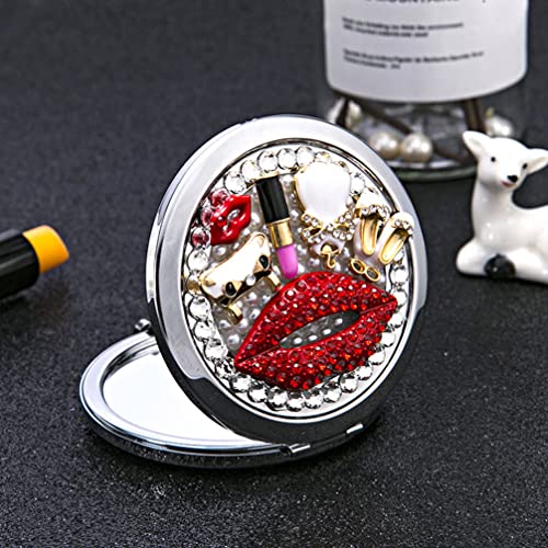 Beaupretty Travel Purse Mirror Lips Compact Mirror Compact Double Sides Mirror for Women