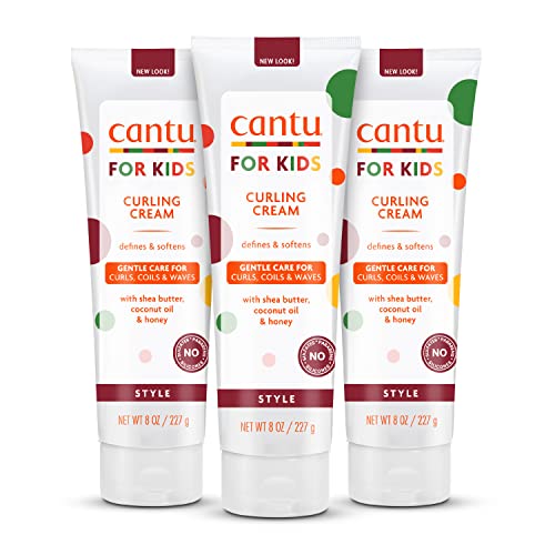 Cantu Care for Kids Sulfate-Free Curling Cream with Shea Butter, 8 oz (3-Pack)