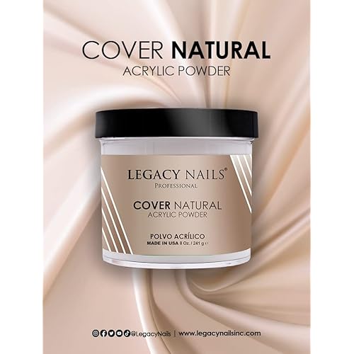Legacy Nails Professional Cover Acrylic Powder, 8 ounces - Ideal For French Nail Art, Create Nail Art, Nail Extension That Provide a Healthy, Natural Look To Nails (NATURAL)