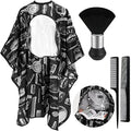 FEBSNOW Barber Cape with Viewing Window & Neck Duster Brush Set