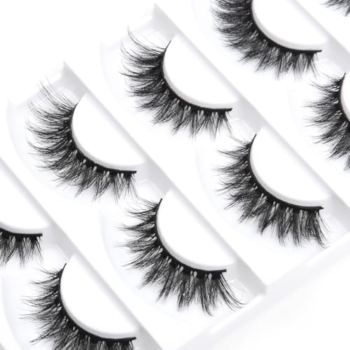 Aillen 6D False Lashes G09 Wispy Mink, Reusable Fluffy Lashes