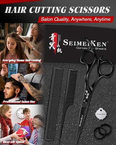 SEIMEIKEN 6-Inch Professional Hair Cutting Scissors Kit - 440C Japanese Steel