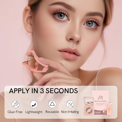 Magnetic Eyelashes with Applicator Natural Reusable Soft Magnets Lashes Without Eyeliner, Glue-free Lightweight, Waterproof, Easy to Wear, No Makeup Remover Required(Mermaid Style)