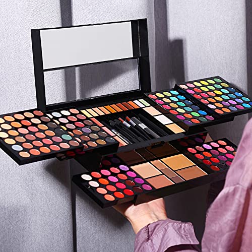 Professional All in One Makeup Kit for Women Full Kit,186 Colors Make Up Palette Valentine Gift Set, Including Eyeshadow,Lip Gloss,Concealer,Highlighter,Contour,Brow Powder,Mascara,Blush & Brush