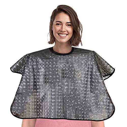 Black Waterproof Hair Dye Cape for Salon & Home Use - Hair Coloring & Styling Cover