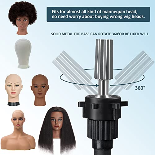 Klvied Wig Stand Tripod Adjustable 25-53.5" with Tool Tray
