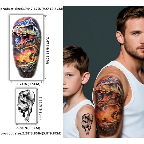 77 Dinosaur Temporary Tattoos for Kids & Adults