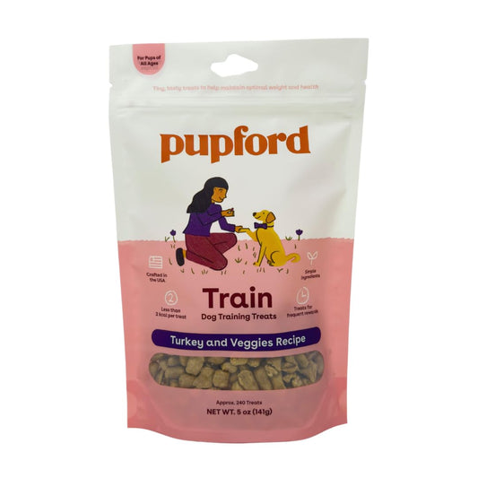 Pupford Freeze Dried Training Treats for Dogs & Puppies, 240+ Four Ingredient Bites (Turkey & Veggies, 5 oz)