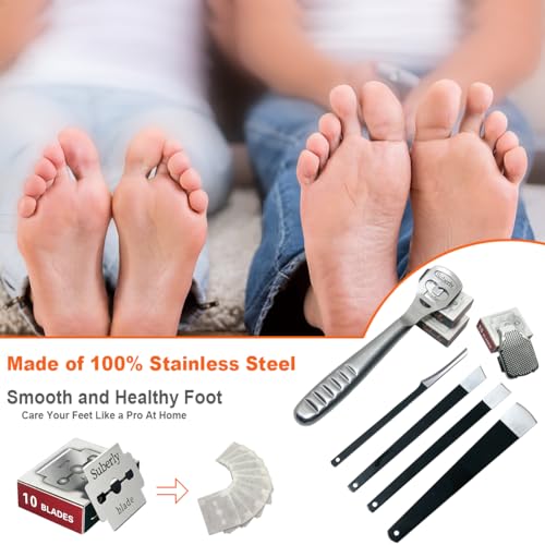 Callus Shaver & Pedicure Tool Kit - 36 Piece Stainless Steel Foot File Set