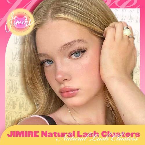 JIMIRE Wispy Lash Clusters with Bottom Lashes - 112 Pcs D-Curl 10-16MM