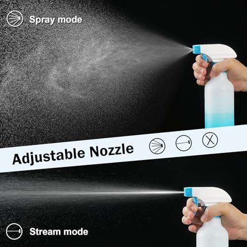 12oz Refillable Spray Bottles 2 Pack - Adjustable Mist & Stream