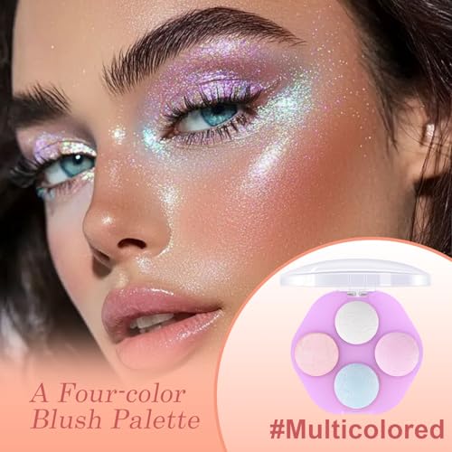 KYDA 4-Color Baked Makeup Palette - Eyeshadow, Blush & Highlighter