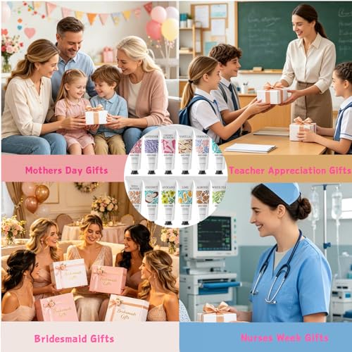 BODY & EARTH 48-Pack Travel Size Hand Cream Bulk Set for Dry Skin