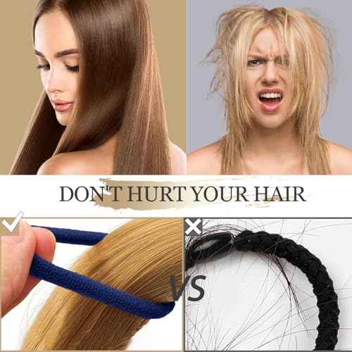 Nylon Hair Ties - No Damage,Strong Soft Cotton Hair Bands Accessories for Thick Hair 100PCS Ponytail Holders for Women Girls