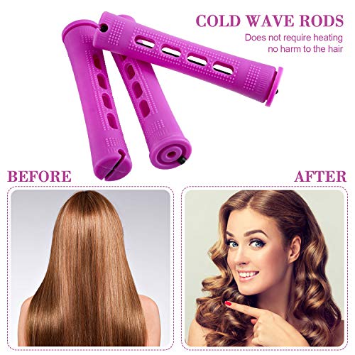 WILLBOND 36 Pcs Cold Wave Perm Rods with Rat Tail Comb