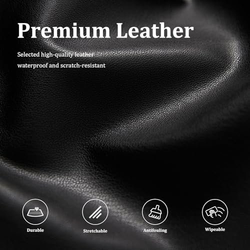 Waterproof PU Leather Massage Table Cover - Fitted Spa Bed Sheet (Black)