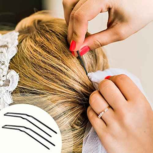 Waydress 36 Pieces U Shaped Hairpins Ballet Buns Bobby Pins Hair Styling Metal Hairpins for Updo Bun Bobby Pins for Women Lady Thick Thin Long Curly Hair(Black, 2.5 Inches, 3 Inches)