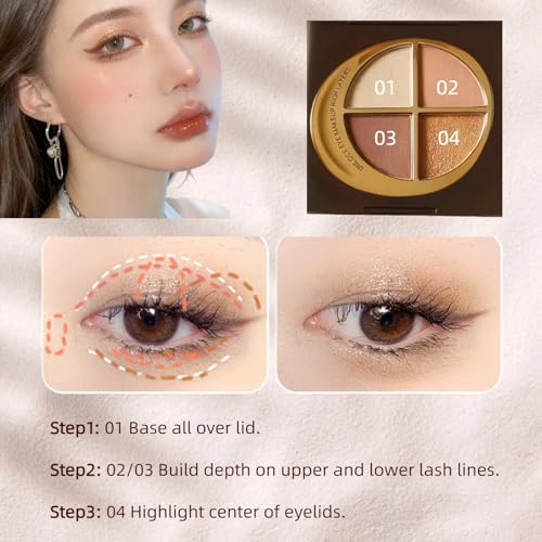 4-in-1 Glow Palette: Highlighter, Eyeshadow, Bronzer & Blush