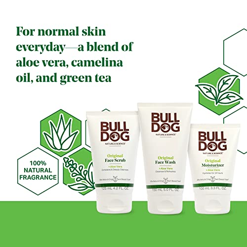 Bulldog Mens Skincare and Grooming Original Full Face Kit with Moisturizer, Face Wash & Face Scrub