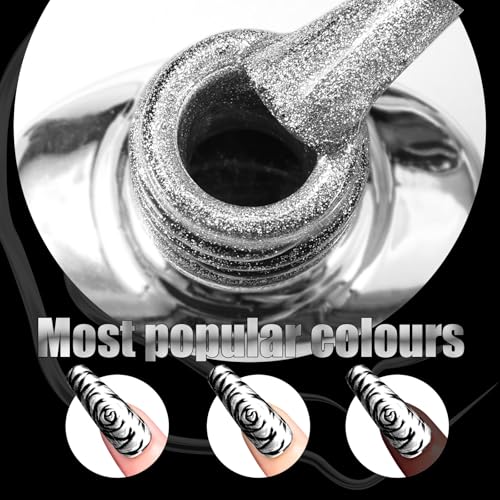 Metallic Gel Nail Polish - Silver Mirror 5ml HEMA Free