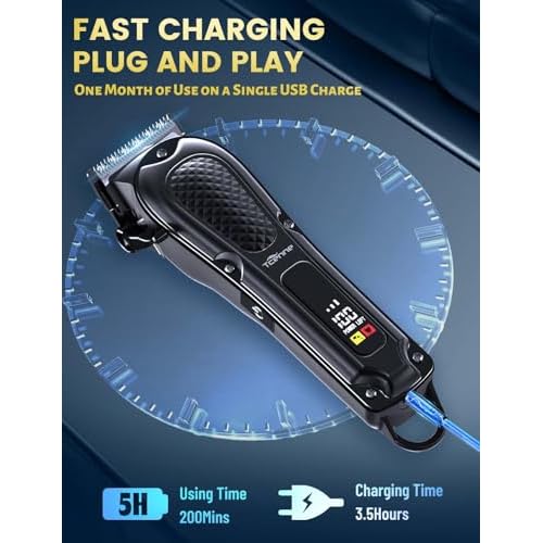 Hair Clippers for Men,Professional Barber Clippers,Cordless&Corded Barber Clippers for Hair Cutting & Grooming Rechargeable Beard Trimmer